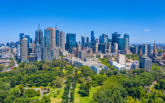 Melbourne skyline of commercial properties