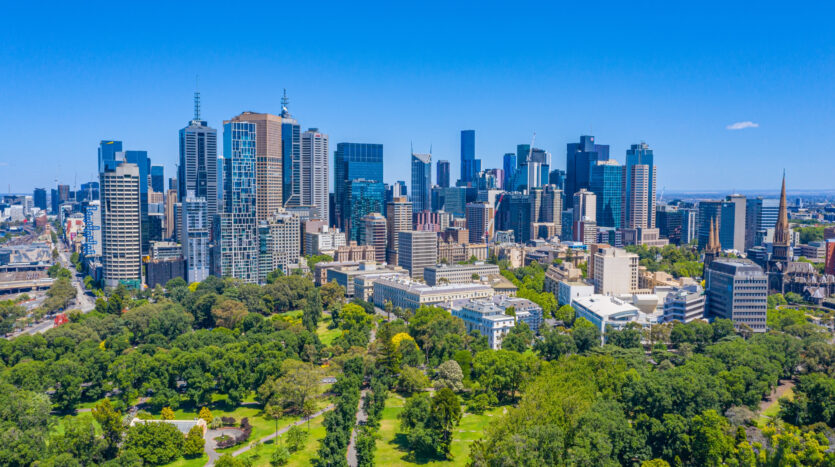 Melbourne skyline of commercial properties