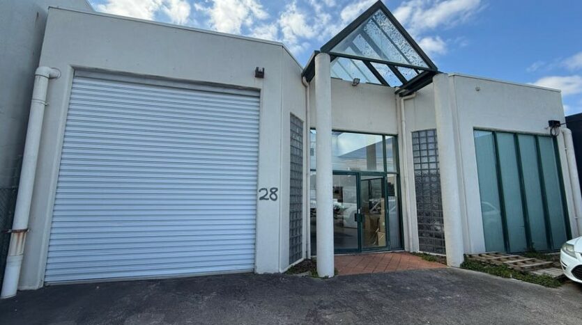 Front facade of warehouse for sale by CPN Commercial Group, commercial real estate specialists. 28 Mercier Street, Coburg North, Melbourne, 3058