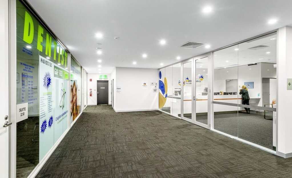 Flexible medical or allied health tenancy with tables and display boards in Craigieburn Junction