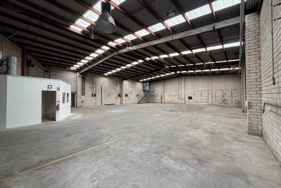 Warehouse with concrete floors and mezzanine office in Keilor East