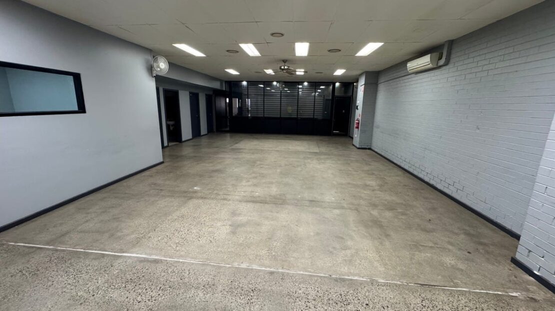 Rear section of showroom with concrete flooring – large format retail shop in Coburg. 293-295 Sydney Rd Coburg
